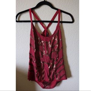 Miss Me Red Tank Top Cross Back